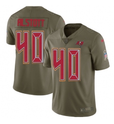 Men's Nike Tampa Bay Buccaneers #40 Mike Alstott Limited Olive 2017 Salute to Service NFL Jersey