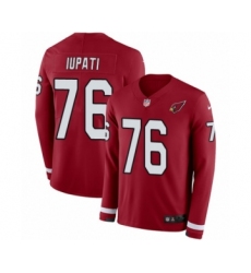 Youth Nike Arizona Cardinals #76 Mike Iupati Limited Red Therma Long Sleeve NFL Jersey