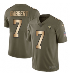 Men's Nike Arizona Cardinals #7 Blaine Gabbert Limited Olive/Gold 2017 Salute to Service NFL Jersey