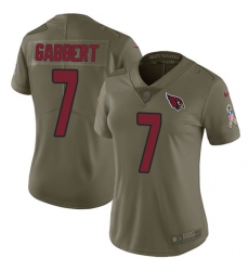 Women's Nike Arizona Cardinals #7 Blaine Gabbert Limited Olive 2017 Salute to Service NFL Jersey