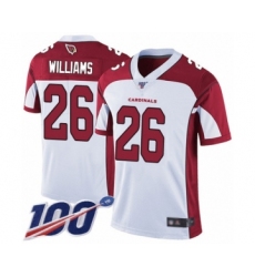 Men's Arizona Cardinals #26 Brandon Williams White Vapor Untouchable Limited Player 100th Season Football Jersey