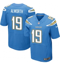 Men's Nike Los Angeles Chargers #19 Lance Alworth Elite Electric Blue Alternate NFL Jersey