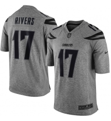 Men's Nike Los Angeles Chargers #17 Philip Rivers Limited Gray Gridiron NFL Jersey