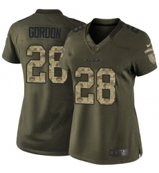 Women's Nike Los Angeles Chargers #28 Melvin Gordon Elite Green Salute to Service NFL Jersey