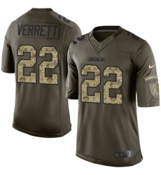Youth Nike Los Angeles Chargers #22 Jason Verrett Elite Green Salute to Service NFL Jersey