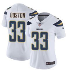 Women's Nike Los Angeles Chargers #33 Tre Boston White Vapor Untouchable Limited Player NFL Jersey