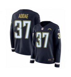 Women's Nike Los Angeles Chargers #37 Jahleel Addae Limited Navy Blue Therma Long Sleeve NFL Jersey