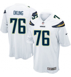 Men's Nike Los Angeles Chargers #76 Russell Okung Game White NFL Jersey