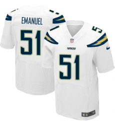 Men's Nike Los Angeles Chargers #51 Kyle Emanuel Elite White NFL Jersey