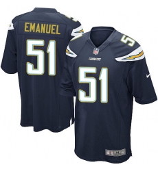 Men's Nike Los Angeles Chargers #51 Kyle Emanuel Game Navy Blue Team Color NFL Jersey