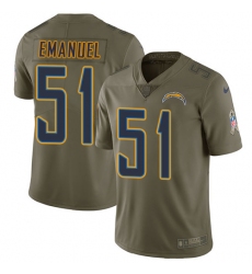 Men's Nike Los Angeles Chargers #51 Kyle Emanuel Limited Olive 2017 Salute to Service NFL Jersey