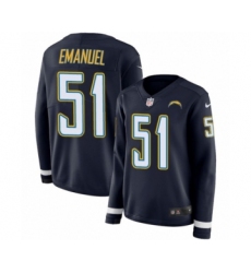 Women's Nike Los Angeles Chargers #51 Kyle Emanuel Limited Navy Blue Therma Long Sleeve NFL Jersey