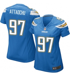 Women's Nike Los Angeles Chargers #97 Jeremiah Attaochu Game Electric Blue Alternate NFL Jersey