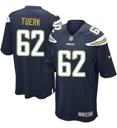 Men's Nike Los Angeles Chargers #62 Max Tuerk Game Navy Blue Team Color NFL Jersey