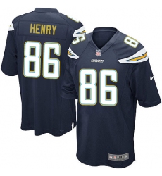 Men's Nike Los Angeles Chargers #86 Hunter Henry Game Navy Blue Team Color NFL Jersey