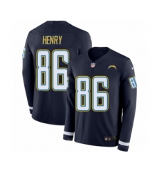 Men's Nike Los Angeles Chargers #86 Hunter Henry Limited Navy Blue Therma Long Sleeve NFL Jersey