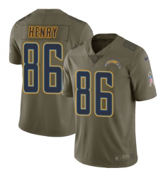Men's Nike Los Angeles Chargers #86 Hunter Henry Limited Olive 2017 Salute to Service NFL Jersey