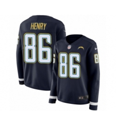 Women's Nike Los Angeles Chargers #86 Hunter Henry Limited Navy Blue Therma Long Sleeve NFL Jersey