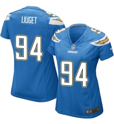 Women's Nike Los Angeles Chargers #94 Corey Liuget Game Electric Blue Alternate NFL Jersey