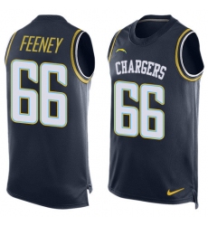Men's Nike Los Angeles Chargers #66 Dan Feeney Limited Navy Blue Player Name & Number Tank Top NFL Jersey