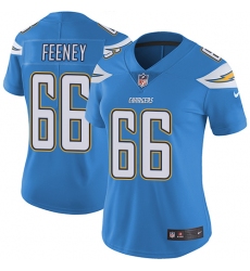 Women's Nike Los Angeles Chargers #66 Dan Feeney Elite Electric Blue Alternate NFL Jersey