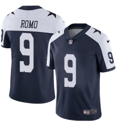 Youth Nike Dallas Cowboys #9 Tony Romo Navy Blue Throwback Alternate Vapor Untouchable Limited Player NFL Jersey