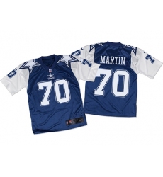 Men's Nike Dallas Cowboys #70 Zack Martin Elite Navy/White Throwback NFL Jersey