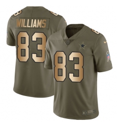 Men's Nike Dallas Cowboys #83 Terrance Williams Limited Olive/Gold 2017 Salute to Service NFL Jersey