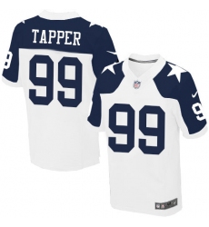 Men's Nike Dallas Cowboys #99 Charles Tapper Elite White Throwback Alternate NFL Jersey