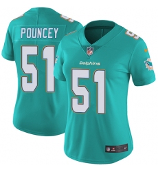 Women's Nike Miami Dolphins #51 Mike Pouncey Elite Aqua Green Team Color NFL Jersey