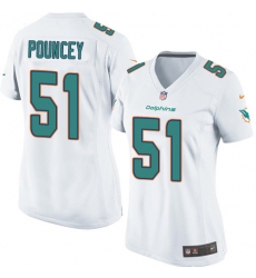 Women's Nike Miami Dolphins #51 Mike Pouncey Game White NFL Jersey