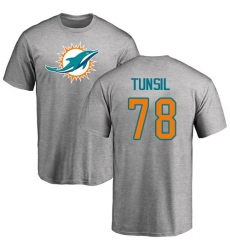NFL Nike Miami Dolphins #78 Laremy Tunsil Ash Name & Number Logo T-Shirt