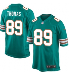 Men's Nike Miami Dolphins #89 Julius Thomas Game Aqua Green Alternate NFL Jersey