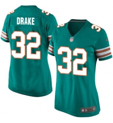 Women's Nike Miami Dolphins #32 Kenyan Drake Game Aqua Green Alternate NFL Jersey