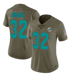 Women's Nike Miami Dolphins #32 Kenyan Drake Limited Olive 2017 Salute to Service NFL Jersey