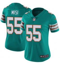Women's Nike Miami Dolphins #55 Koa Misi Aqua Green Alternate Vapor Untouchable Limited Player NFL Jersey