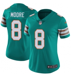 Women's Nike Miami Dolphins #8 Matt Moore Elite Aqua Green Alternate NFL Jersey