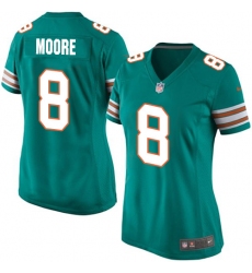 Women's Nike Miami Dolphins #8 Matt Moore Game Aqua Green Alternate NFL Jersey