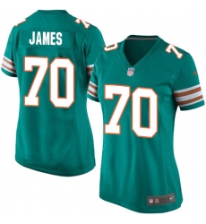 Women's Nike Miami Dolphins #70 Ja'Wuan James Game Aqua Green Alternate NFL Jersey