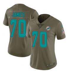 Women's Nike Miami Dolphins #70 Ja'Wuan James Limited Olive 2017 Salute to Service NFL Jersey