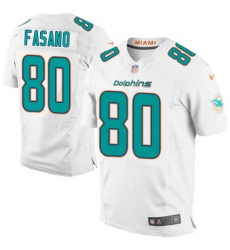 Men's Nike Miami Dolphins #80 Anthony Fasano Elite White NFL Jersey