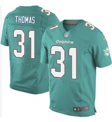 Men's Nike Miami Dolphins #31 Michael Thomas Elite Aqua Green Team Color NFL Jersey