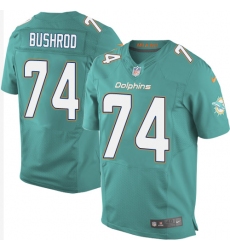 Men's Nike Miami Dolphins #74 Jermon Bushrod Elite Aqua Green Team Color NFL Jersey