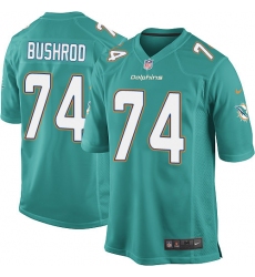 Men's Nike Miami Dolphins #74 Jermon Bushrod Game Aqua Green Team Color NFL Jersey
