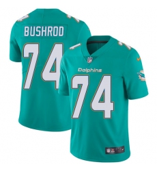 Youth Nike Miami Dolphins #74 Jermon Bushrod Elite Aqua Green Team Color NFL Jersey