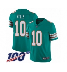 Men's Miami Dolphins #10 Kenny Stills Aqua Green Alternate Vapor Untouchable Limited Player 100th Season Football Jersey