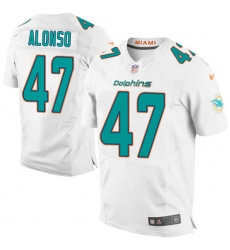 Men's Nike Miami Dolphins #47 Kiko Alonso Elite White NFL Jersey