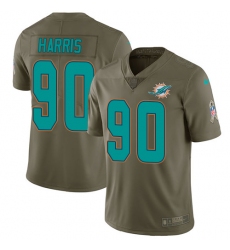 Youth Nike Miami Dolphins #90 Charles Harris Limited Olive 2017 Salute to Service NFL Jersey
