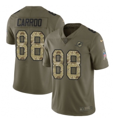 Men's Nike Miami Dolphins #88 Leonte Carroo Limited Olive/Camo 2017 Salute to Service NFL Jersey