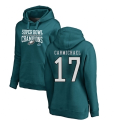 Women's Nike Philadelphia Eagles #17 Harold Carmichael Green Super Bowl LII Champions Pullover Hoodie